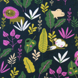 Printed Cotton TAKUA Indigo / Pink